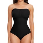 Joyshaper Body Sculptant Femme String Sans Bretelles Body Gainant Ventre Plat Shapewear Bodysuit Bandeau Top Invisible Body Shaper Gaine Amincissante Shapewear Body Noir L