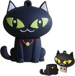 Clé Usb 32 Go Clef Usb 2.0 Fantaisie Cle Usb Chat Flash Drive Originale Mémoire U Disque Cartoon Mignon Animal Bon Cadeau Pour Enfants Amis (32Go, Noir)[Q449]