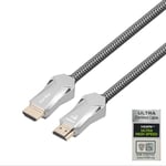 NÖRDIC CERTIFIED CABLES 3m Ultra High Speed HDMI 2.1 8K 60Hz 4K 120Hz 48Gbps Dynamic HDR eARC VRR nylonflätad kabel guldpläterad