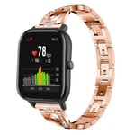 Amazfit 20mm X-muotoinen strassikivikellonauha - Ruusukulta Pinkki