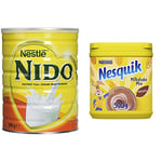 Nestlé Nido Instant Full Cream Milk Powder - 900 g (Pack of 1) & Nesquik Chocolate Flavoured Milkshake Powder, For Milk, Fortified with Vitamin D, Breakfast, After School Snack, 500g Tub