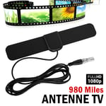 TV Aerial Indoor HDTV Digital Antenna HD Freeview Signal Booster 1000 Mile,Thin~