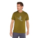 Icebreaker Mens Merino 150 Tech Lite S/S T (Grön (ALGAE/SKIING YETI) Medium)