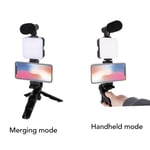 Smartphone Video Vlog Kit LED Fill Light Tripod Microphone Comtroller NEW