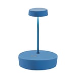 Zafferano, Lampe Swap Mini, Lampe de Table Rechargeable et Sans Fil avec Contrôle Tactile, Adaptée pour le Salon et l'Extérieur, Dimmer, 2700 K, Hauteur 14,8 cm, Couleur Bleu Capri