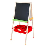 Teamson Kids Tableau évolutif chevalet Enfant en Bois Multifonction 3 en 1 avec Rangement Rouge Fille garçon Mixte TK-FB028R