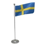 Bordsflagga / Svensk Flagga - Sverige - i Metall