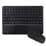 ensemble clavier Bluetooth souris Bluetooth avec pavé tactile, clavier de tablette Bluetooth portable sans fil rechargeable avec pavé tactile souris Bluetooth Compatible pour iPad, iPhone, iOS Android Windows