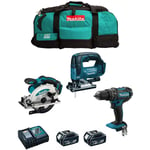 Kit MK302 (DHP482 DSS610 DJV182 2 x 5,0 Ah DC18RC LXT600) - Makita