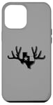 Coque pour iPhone 12 Pro Max Texas Buck Texas Flag Huge Buck Rack Black Texas Flag