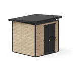 Upyard Abri de Jardin XL - Cabane à Outils en Bois avec Fondation WPC Résistante à l'humidité et Toit en Plastique, Marron