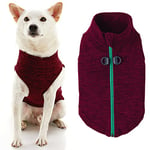 Gooby Pull en polaire à fermeture éclair pour chien – Fuchsia délavé, taille XS – Veste chaude en polaire pour chien avec laisse à double anneau en D – Pull d'hiver pour petit chien – Vêtements pour chiens de petite taille et de taille moyenne