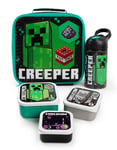 Minecraft Multi-Character Placement Prints Lunch Bag Bottle and 3 Snack Pot Unis