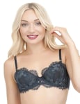 Ultimo Womens Winter Underwired Lace Balcony Bra - Blue - Size 32C