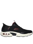 Skechers Slip-Ins Skech-Air Trainers - Black Knit/Synthetic/Red Trim, Black, Size 10, Men