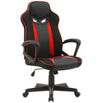 Deco In Paris - Fauteuil de bureau gaming noir et rouge micron - gris rouge