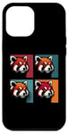 Coque pour iPhone 12 Pro Max Red Panda Pop Art – Vintage coloré mignon panda rouge amoureux