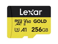 Lexar Gold Microsdxc 256 Gb Klasse 10 Uhs-Ii/U3 A1 V60-Kort (Lmsgold256g-Bnnng)