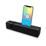 Audio d'ordinateur avec support de téléphone Haut-parleur Bluetooth sans fil Portable Mini Vard Subwoofer Rechargeable, Noir