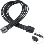 Akasa FLEXA V8 | VGA Power Extension Cable | 8 Pin PCIe Cable Split 6+2 Pin | 400mm | PSU Cable | AK-CBPW09-40BK