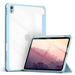 Étui pour iPad Air 4/5 10,9" (2020/2022) avec Fente pour Stylo intégrée, Coque avec Surface en polyuréthane et Dos en Acrylique avec Mise en Veille/réveil Automatique, Bleu