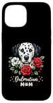 Coque pour iPhone 15 Roses Flowers Dalmatian Mom Dalmatians Dal Dally Dog