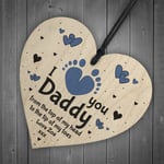 I Love You Daddy From Baby Daughter Son Wood Heart Personalised Fathers Day