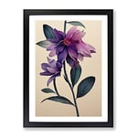 The Fine Flower Framed Print for Living Room Bedroom Home Office Décor, Wall Art Picture Ready to Hang, Black A3 Frame (34 x 46 cm)