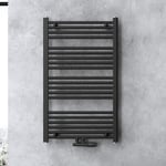 Sogood - doporro Radiateur de Salle de Bain Sèche-Serviette 100x60cm Radiateur Tubulaire Vertical Chauffage à Eau Chaude Gris-Noir