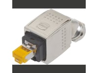 Harting 09352250402 Rj45 Koblingssett Han Pp Rj45 10G 45° - Kontakt - Idc Isolasjonsforskyvningskobling - Merkestrøm: 1,75 A - Kontakter: 8 - Push-Pull - Nedre Kabelinnføring - Materiale: <Br>Pressstøpt Sink - Forniklet - Beskyttelsesklasse: Ip65 -