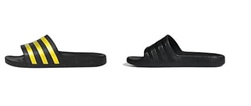 adidas Unisex Adilette Aqua Slides, Core Black/Gold Met./Core Black, 9 UK Women's Adilette Aqua F35550 Slide Sandal, Core Black 000, 9 UK