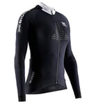 X-Bionic Invent 4.0 T-Shirt Maillot de Compression de Cyclism Zippé Manches Courtes Tee vélo VTT Femme, Black/Charcoal, FR : S (Taille Fabricant : S)