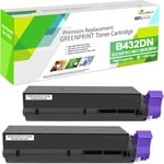 2 Packs 45807106 Cartouche de Toner Compatible B412 B432 B512 MB472 MB492 MB562 Noir 7000 Pages Haute Capacité pour Imprimante OKI Okidata B412DN B432DN B512DN MB472W MB472DNW MB492DN MB562W MB562DNW