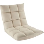 Tectake - Fauteuil relax Snooze, 2 en 1, velours, réglable en 14 positions - beige