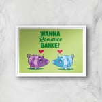 Viva Piñata Wanna Romance Dance Pig Art Print Giclee Art Print - A2 - White Frame