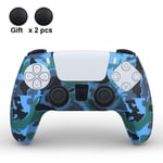 Camo-Blue - Housse De Protection En Silicone Pour Sony Playstation 5, Accessoires Pour Manette De Jeu Ps5, Étui En Caoutchouc Pour Joysticks