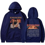 Eminem Anger Management Tour 2002 Hoodie Vintage Harajuku Rolig Rick Tröjor Långärmad Herr Dam Pullover Mode Navy blue S