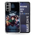 Cokitec Coque Renforcée pour Samsung Galaxy S24 FE Manga Demon Slayer Noir