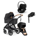 Komplett Emmaljunga, Sento Pro Ergo+, Outdoor Black inkl. Cybex Cloud G + Base