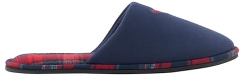 Emporio Armani Men's Eagle Slippers, Marine+RED Tartan, 39