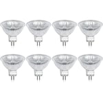 Halogenlampa GU5.3 MR16 35W 12V varmvit 2800K Dimbar, 400 lumen 2-stifts ersättningsstrålkastare, 8 st Cisea