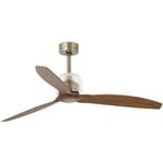 Faro Barcelona - Ventilateur de plafond deco fan m acier vieil or, pc noyer h: 45cm Ø128cm