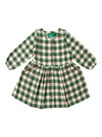 Little Green Radicals Baby Fern Check Pocket Dress, Fern Green