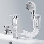 Douchette pour Lavabo,Ensemble Pommeau Douche pour Lavabo,Pommeau de Douche Anti Calcaire Tube Télescopique de 1.5m, pour Laver les Cheveux ou Nettoyer le Lavabo (Robinet pas Inclu)