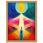 Into The Light Abstract Spiritual Painting Artwork Framed Wall Art Print A4