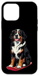 Coque pour iPhone 12 mini Animaux en snowboard- Bouvier bernois sur un snowboard