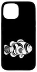 Coque pour iPhone 15 Line Art Poisson & Ichtyologiste Faux Percula Poisson Clown