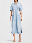 FREE PEOPLE On The Road Midi Dress - Blue , Blue, Size S, Women