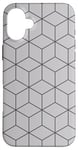 Coque pour iPhone 16 Plus Gray Hexagons 3D Cubes Geometric Optical Illusion Pattern