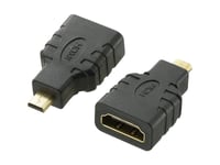 Speaka Professional Sp-7870184 Hdmi Adapter [1X Hdmi-Stik D Micro - 1X Hdmi-Tilslutning] Sort Forgyldte Stik, Audio Return Channel